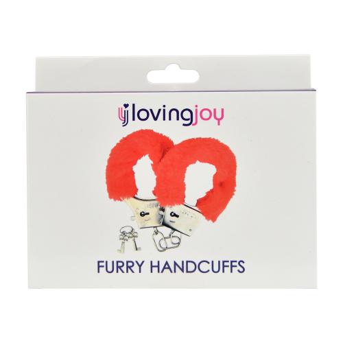 Loving Joy Furry Handcuffs Red - Image 2