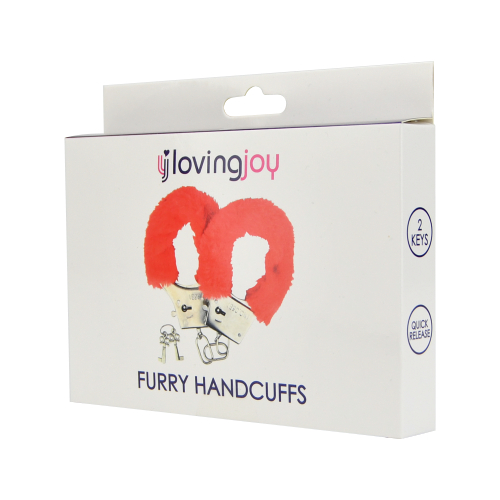 Loving Joy Furry Handcuffs Red - Image 3