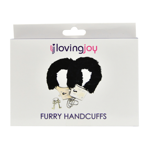 Loving Joy Furry Handcuffs Black - Image 2