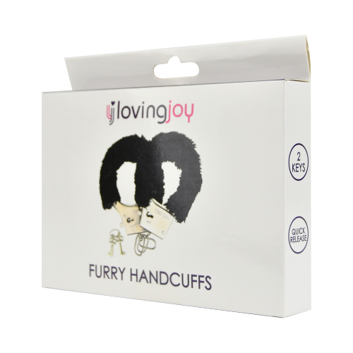 Loving Joy Furry Handcuffs Black - Image 4