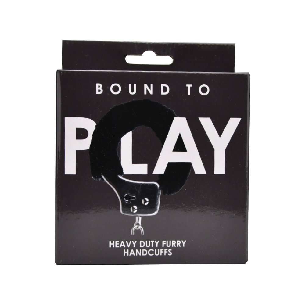 Bound to Play. Heavy Duty Furry Handcuffs Black - Image 4