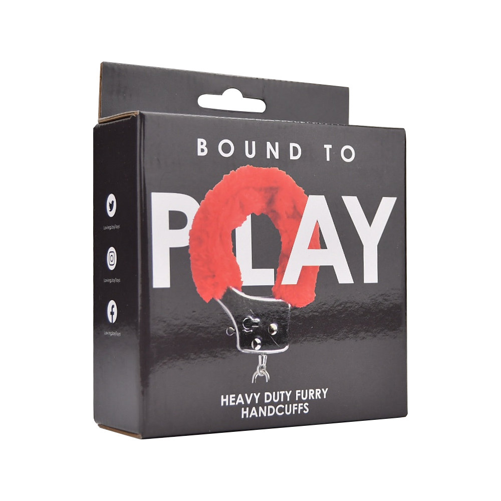 Bound to Play. Heavy Duty Furry Handcuffs Red - Image 8