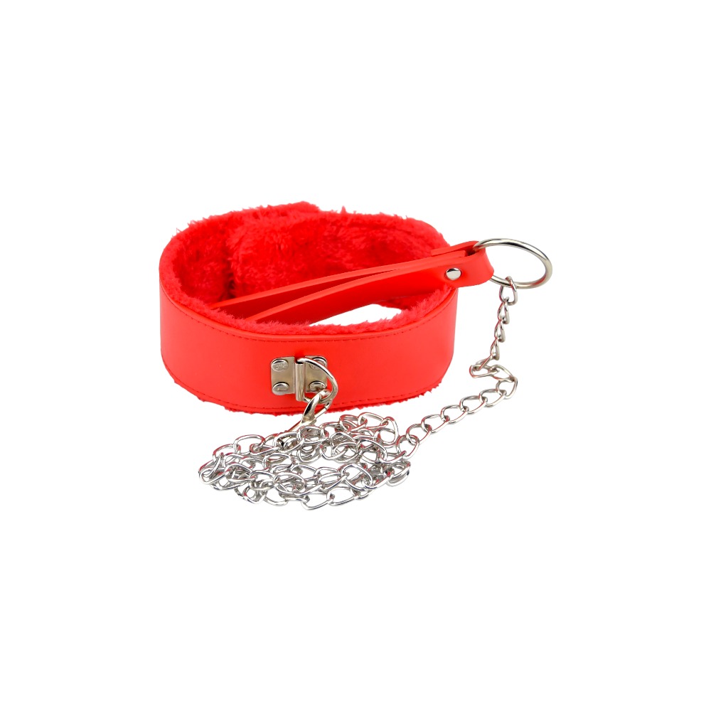Bound to Please Furry Collar with Leash Red - Image 6