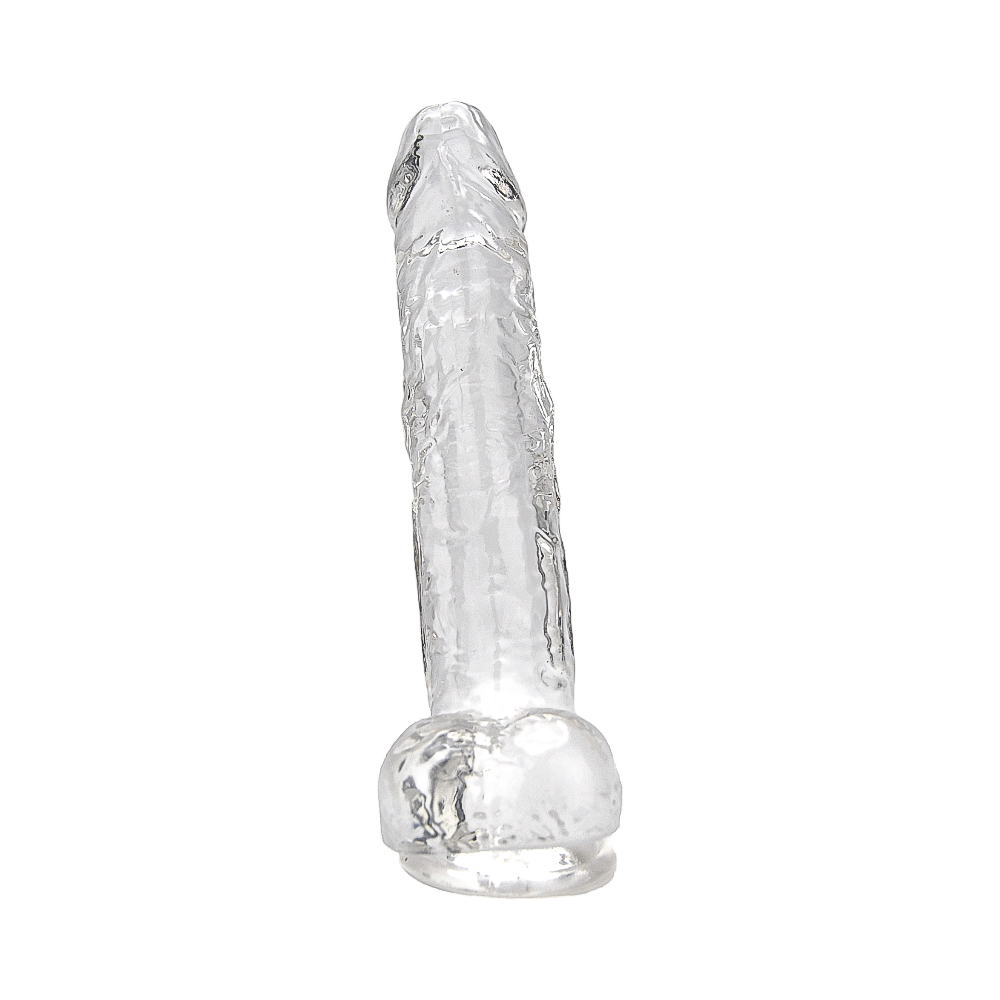 Loving Joy 8 Inch Dildo with Balls Clear - Image 3