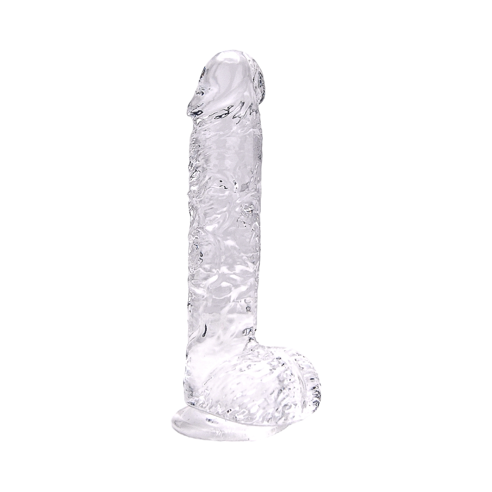 Loving Joy 9 Inch Dildo with Balls Clear - Image 3