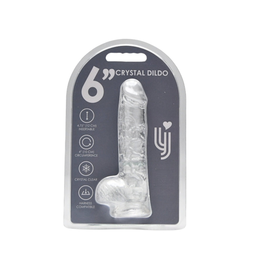 Loving Joy 6 Inch Dildo with Balls Clear - Image 9