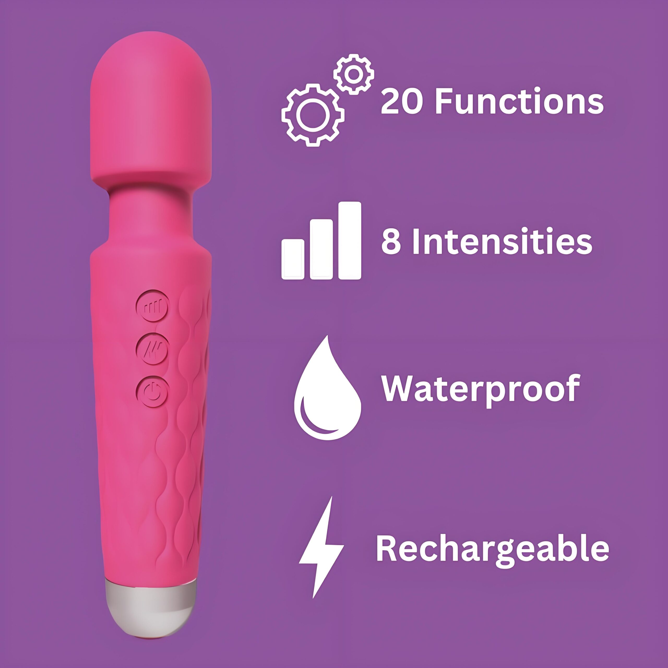 Loving Joy 20 Function Wand Vibrator Pink - Image 7