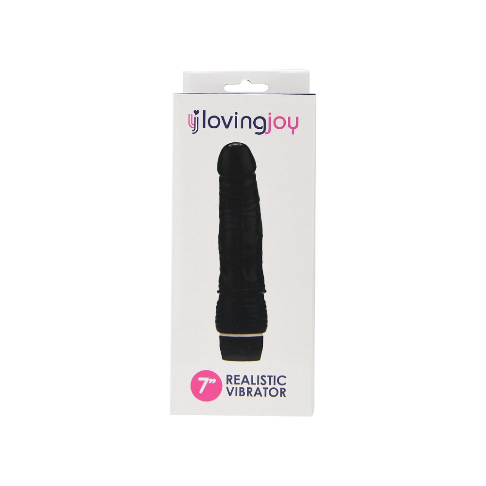 Loving Joy 7 inch Realistic Vibrator Black - Image 6