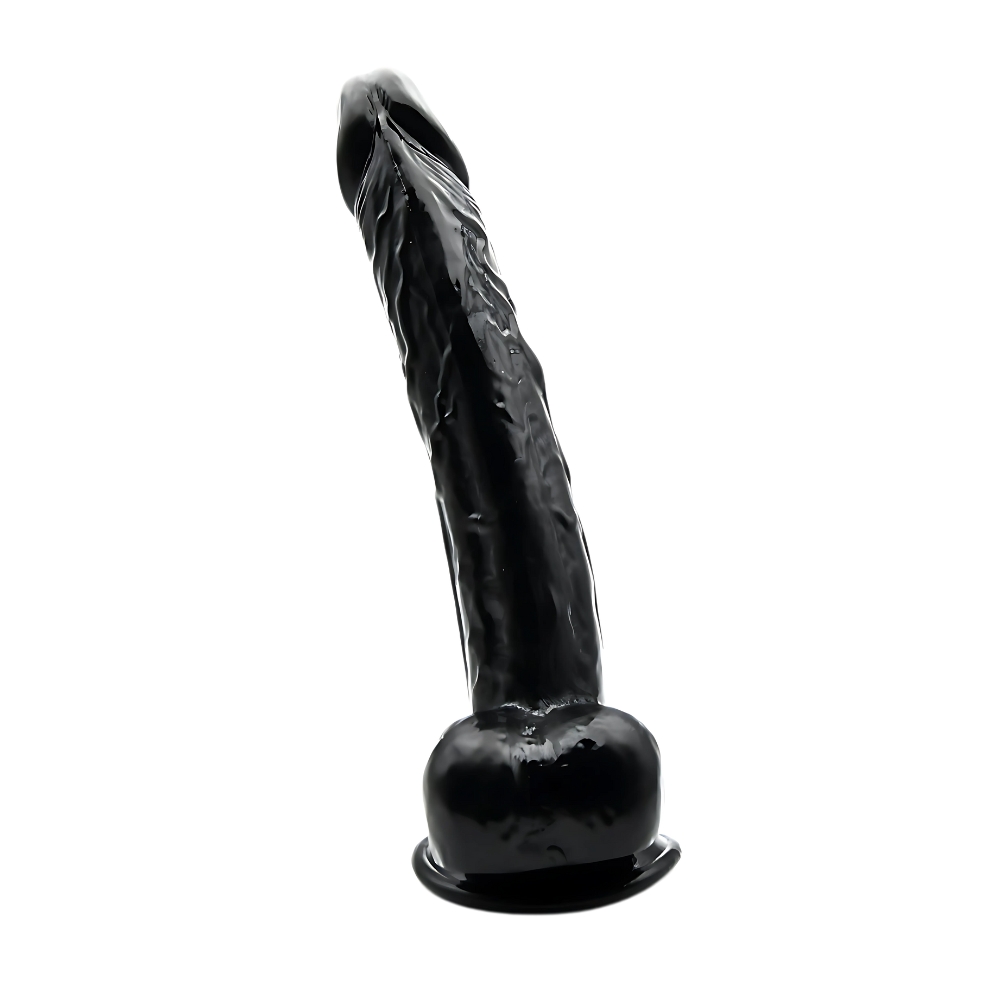 Loving Joy 11 Inch Dildo with Balls Black - Image 2