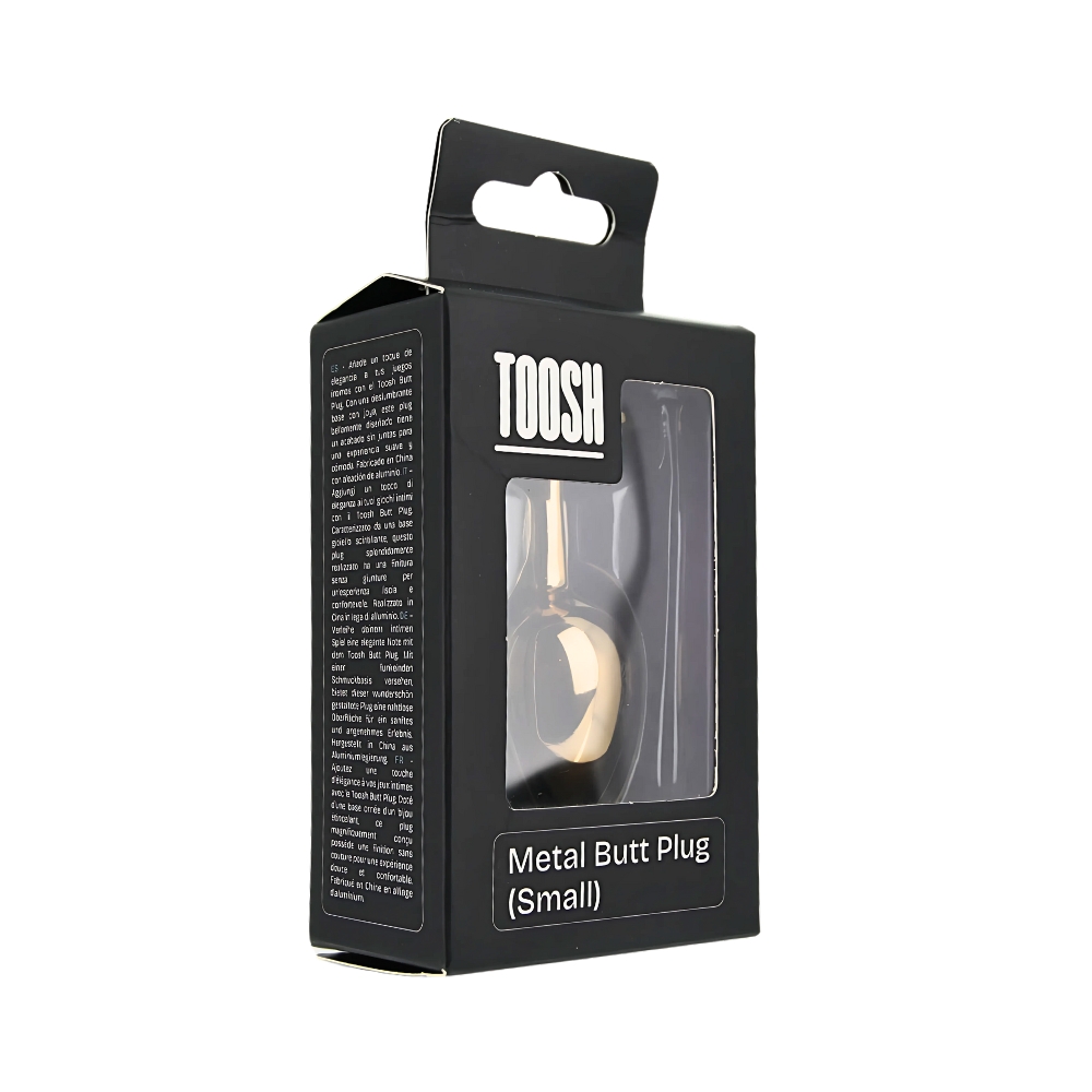 Toosh Gold Metal Butt Plug Small Clear Stone - Image 9