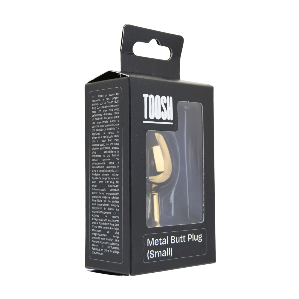 Toosh Gold Metal Butt Plug Small Red Stone - Image 8
