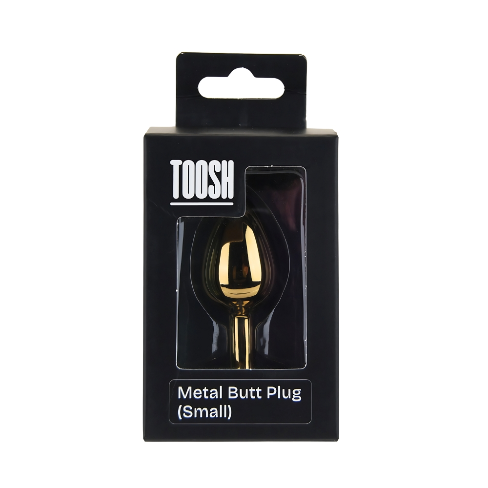 Toosh Gold Metal Butt Plug Small Pink Stone - Image 7