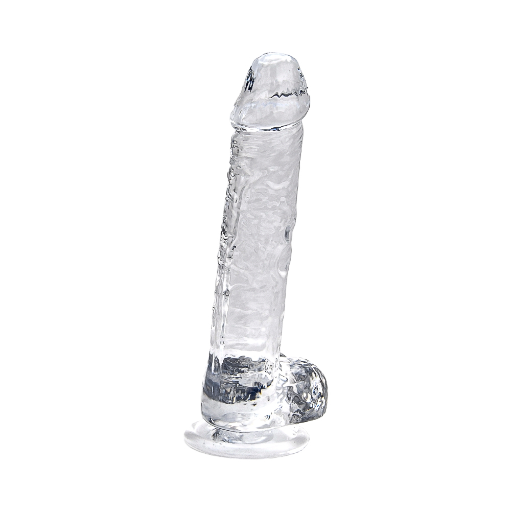Loving Joy 7 Inch Dildo with Balls Clear - Image 5