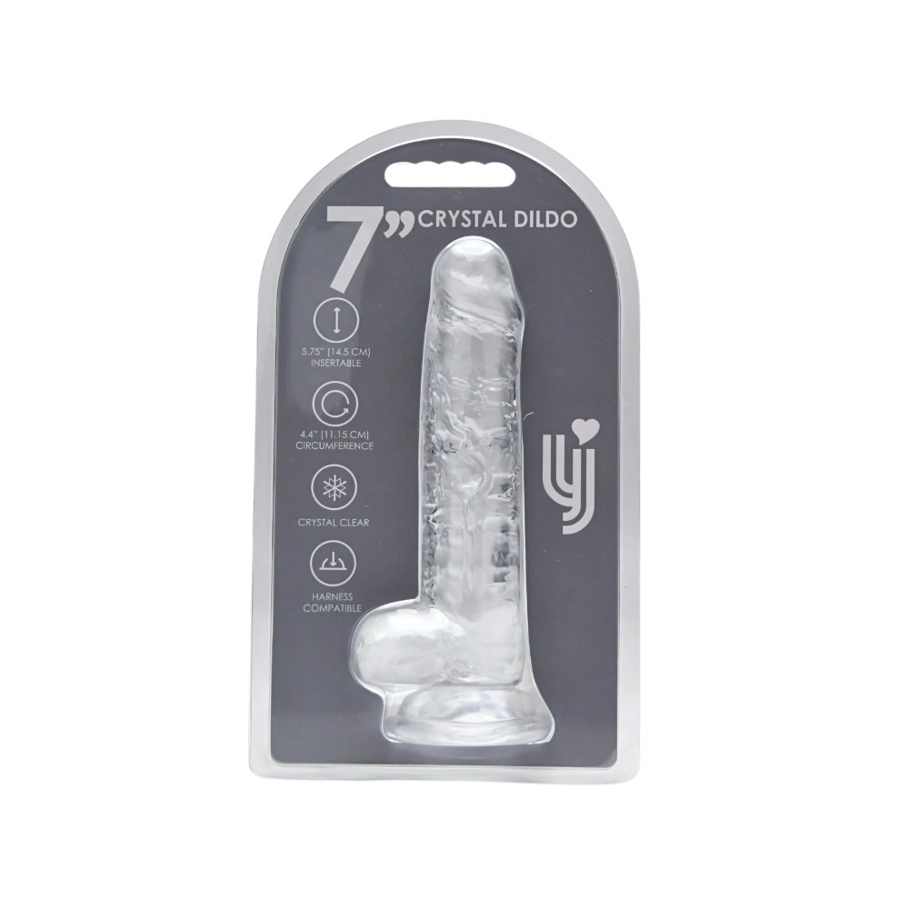 Loving Joy 7 Inch Dildo with Balls Clear - Image 8