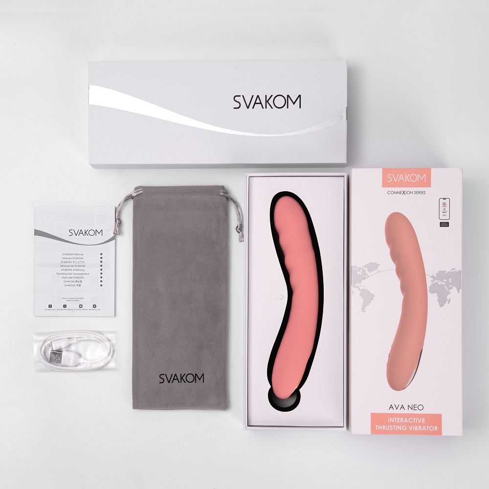 Svakom Ava Neo Interactive Thrusting Vibrator Pink - Image 9