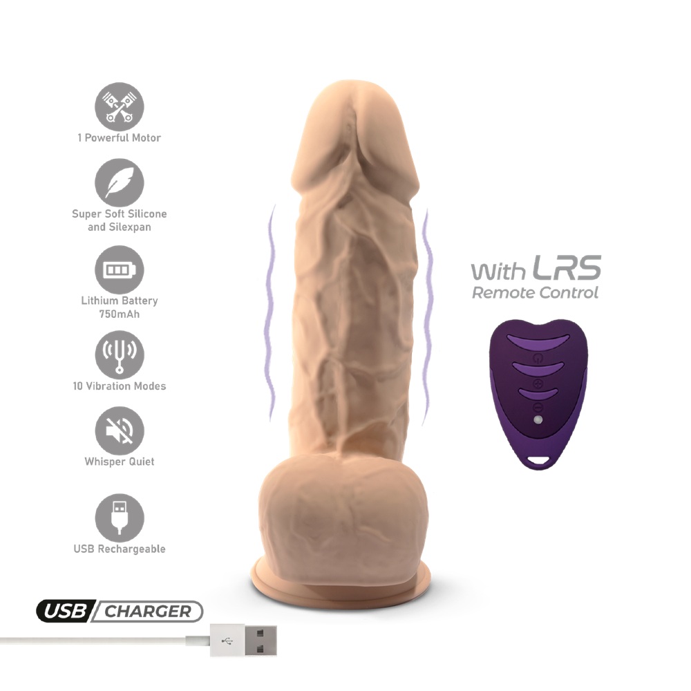 SilexD 8.5 inch Remote Controlled Vibrating Girthy Silicone Dildo - Image 9